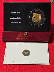 Canadá 2006 $3 cuadrado 0,925 plata esterlina castor 24 k GP OGP y certificado de autenticidad #MF-T5455 - Imagen 1 de 3
