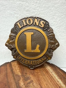 MARCADOR DE TUMBA DE BRONCE INTERNACIONAL CLUB DE LEONES DE COLECCIÓN 5 PULGADAS - Imagen 1 de 5