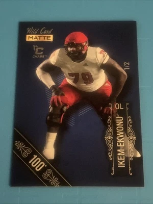 Ikem Ekwonu (RC) 2022 Wild Card Matte #MB-48 Rookie Blue First Print 1/2 Expired - Image 1 of 2