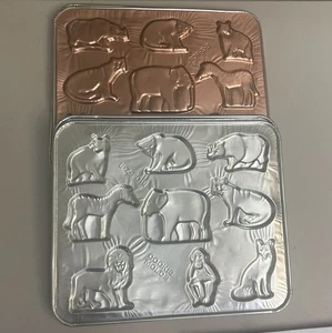 Vintage E-Z Folie Super Tier Thema Backformen Kekse Schokolade Gelatine X4 - Bild 1 von 3