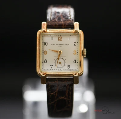 复古 Girard-Perregaux 1791 坦克手表 - 14K YG 28 毫米带银色表盘 #X8 — 第 1/4 张图片