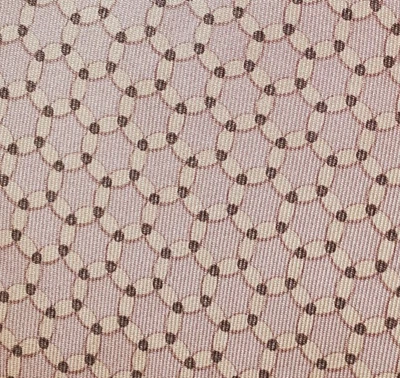 GUCCI ~ GRAVATA SOCIAL MASCULINA DE SEDA ~ ANÉIS MALVA E BEGE ~ 59" - Imagem 1 de 4