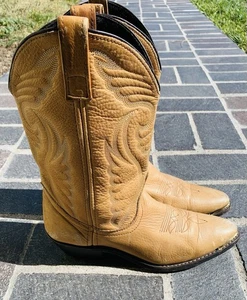 Cowgirl Boots Sz7 Light TAN Mid Calve Rodeo Western - Picture 1 of 10