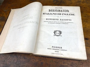 1832 Italian-American Dictionary ~ Giuseppe Baretti ~ 679 pgs, Very Clean - Picture 1 of 12