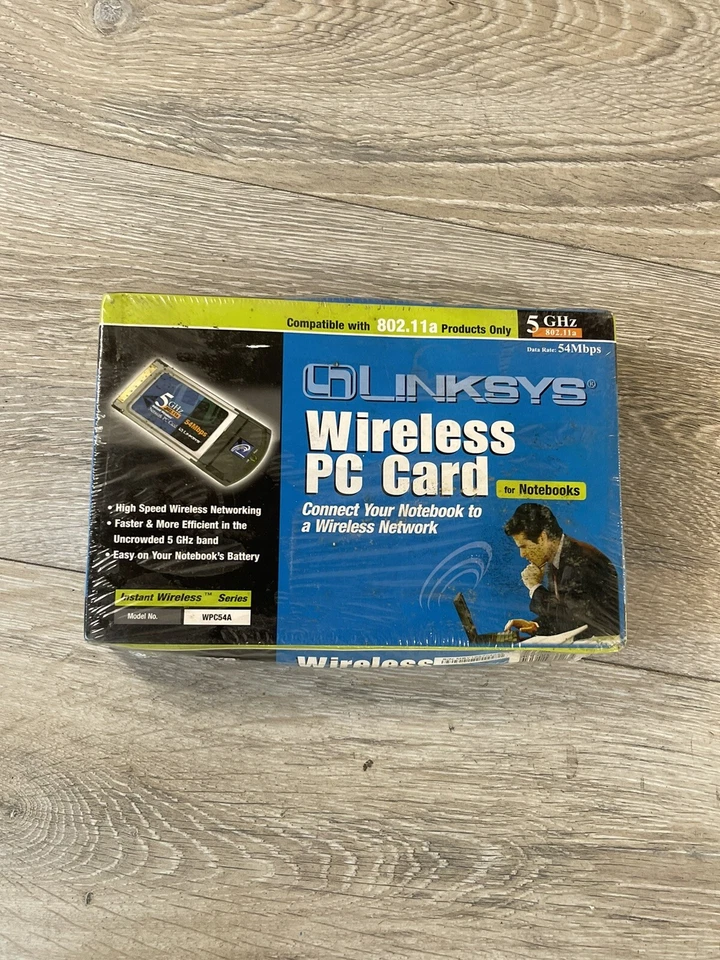 NLINKSYS WIRELESS PC CARD 5 ghz model wpc54A - Image 1 of 4