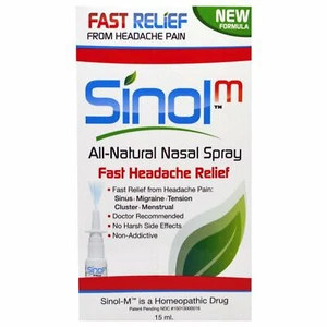 Sinol M All Natural Nasal Spray Fast Headache Relief Homeopathic 15ml Pack of 3 - Picture 1 of 2