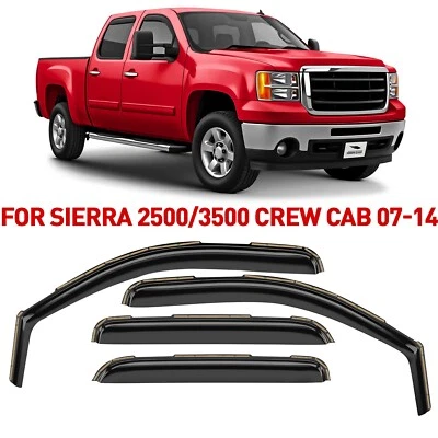 Защита от дождя вентиляционные козырьки козырек для GMC Sierra 07-14 2500HD 3500HD небьющиеся - Изображение 1 из 4