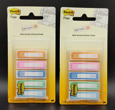 2 Packs Post It FLAGS Writable Assorted Colors 0.47" X 1.7" Office School Home - Image 1 of 4