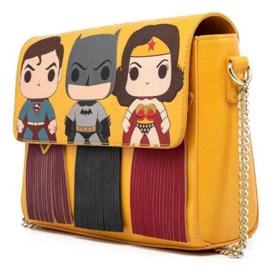 Bolso Bandolera Cartera Loungefly DC Comics Superman Batman Mujer Maravilla POP NUEVO Foto 1 de 4
