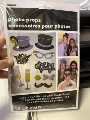 Accesorios únicos para cabina de fotos de año nuevo de 10 quilates.  Suministro de fiesta ¡¡Nuevo!!! Foto 1 de 2