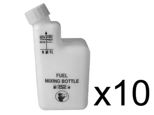 More details for 10 x fuel petrol mixing bottle 2 stroke oil for strimmer chainsaw 25:1 40:1 50:1