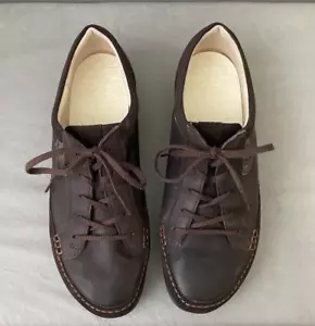 Ecco Size EU 41 US 10 Brown Leather Oxford Cayla Sneakers Shoes Bowling Comfort - Picture 1 of 17