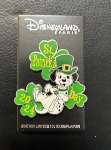 Disneyland Paris St. Patrick's Day LE 2024 Dalmatian with Four-Leaf Clovers Pin