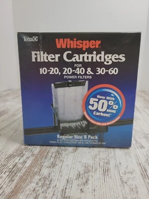 TETRA WHISPER DISPOSABLE FILTER CARTRIDGES UNASSEMBLED LARGE 8 PACK NOS - Image 1 of 3