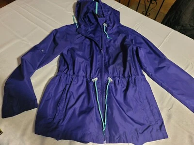  Weather Tamer Women's Anorak Hooded Packable Jacket Purple Parka Pocket M B-30 - Изображение 1 из 4