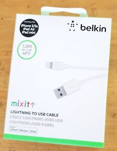 1 Belkin 4ft USB To Lightning Cable For iPhone And iPad Fast Charger Genuine NEW