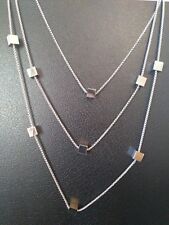 Modern cube layered necklace New Stainless steel nickel-free