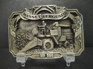Massey Ferguson MF 300 Combine Pewter Belt Buckle 1986 Limited Edition Collector - Picture 1 of 3