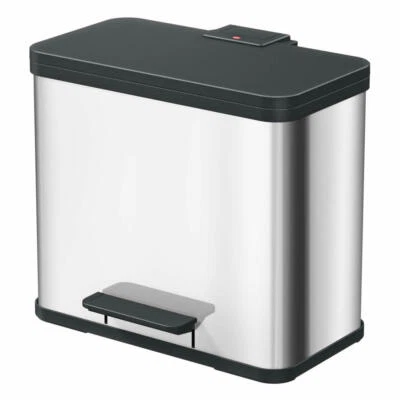 Hailo Mülltrennsystem Öko trio Plus L, Tret-Mülleimer, Edelstahl, 3x9 L - Bild 1 von 4