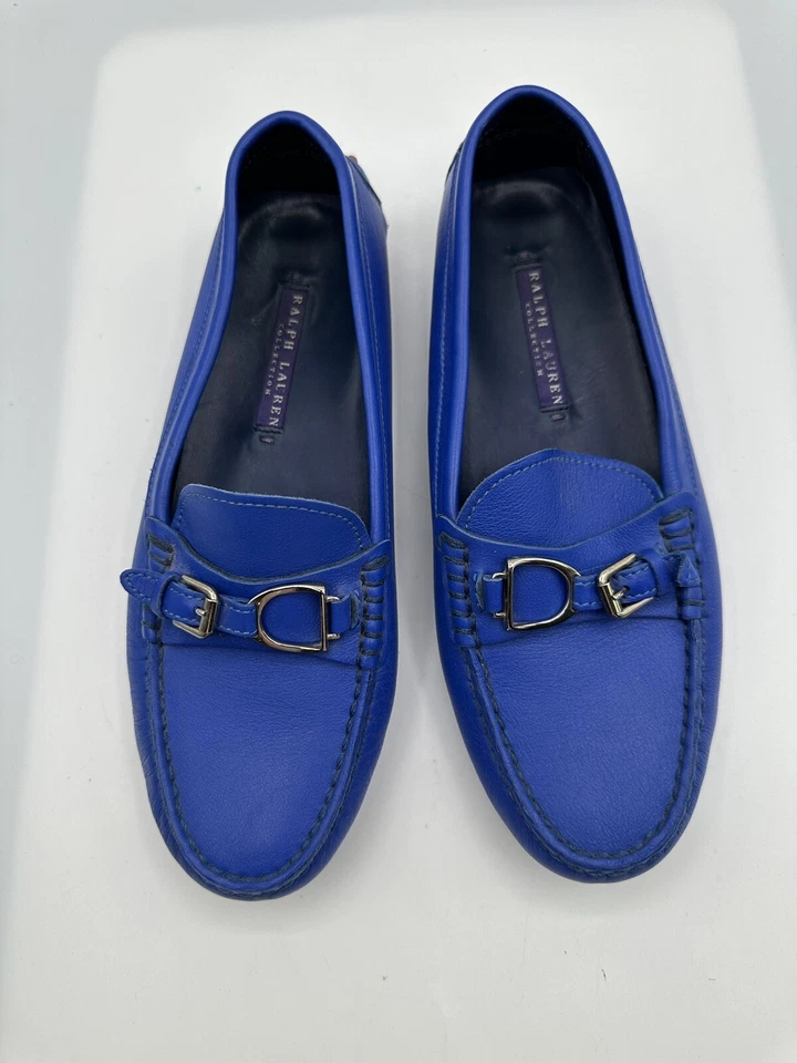 Zapatos Mocasines de Conducción Ralph Lauren Colección Etiqueta Púrpura Cuero Talla 36.5/6.5 Foto 1 de 4