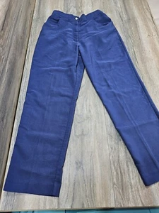 Blair Women's Size 12P Blue Rayon Polyester Blend Elastic Back Waist Pants - Picture 1 of 8
