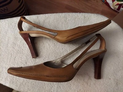Unisa Tan Leather Slingback Stiletto Pumps Size 10B - Image 1 of 4