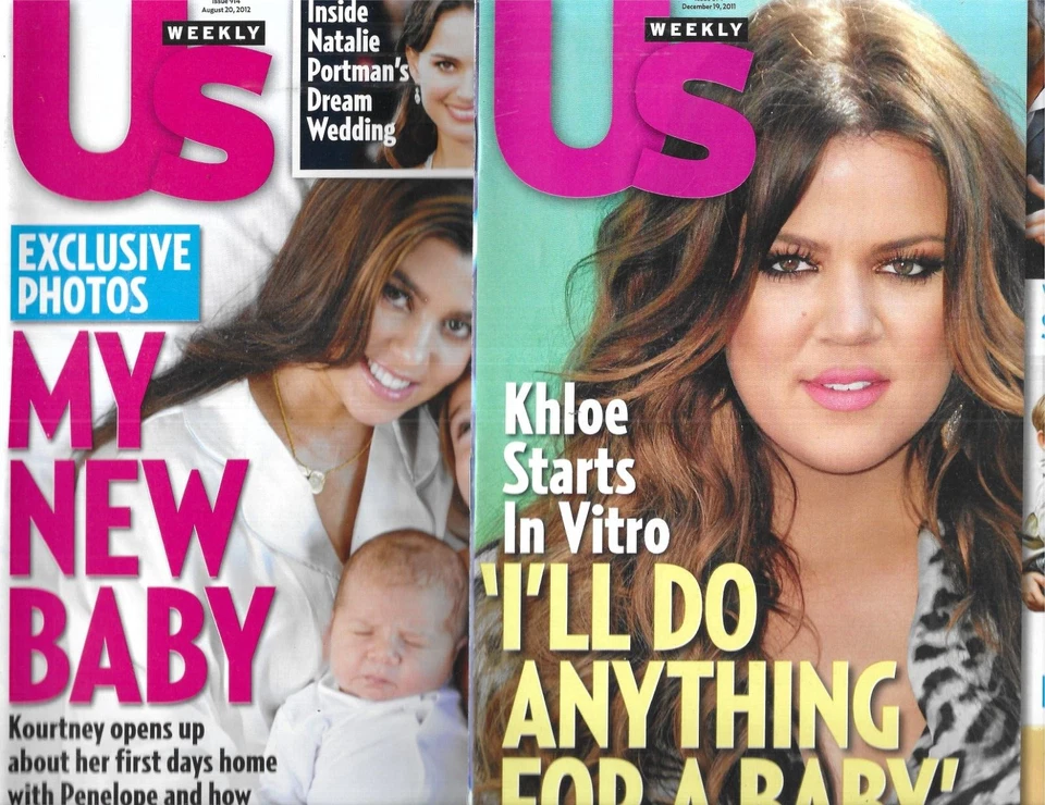 Us Weekly Magazine Kourtney Kardashian Jennifer Aniston Lot of 2 Issues - Image 1 of 4
