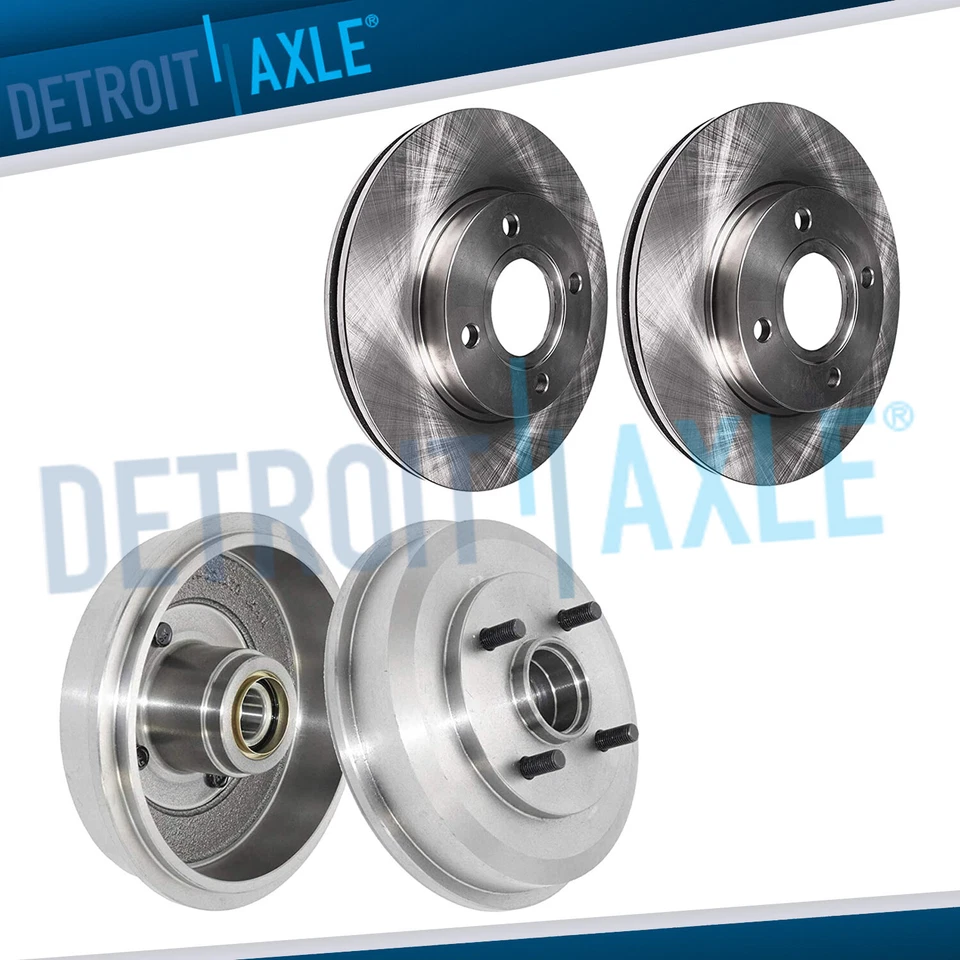 (2) Rotores de freno de disco delanteros + (2) tambores de freno traseros para Ford Focus 2005 2006 2007 Foto 1 de 4