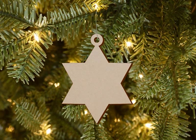 AMAZING SMALL THINGS Wooden Christmas Star Shape for Craft Xmas MDF Bauble Decoration Tag Ornament v4