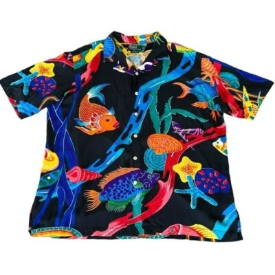 Polo Ralph Lauren Caldwell Koi Pez Botones Tropical XL Viscosa DEFECTUOSO Foto 1 de 4
