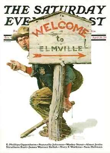 Impresión artística de portada de Norman Rockwell Saturday Evening Post 20 de abril de 1929 Elmville - Imagen 1 de 2