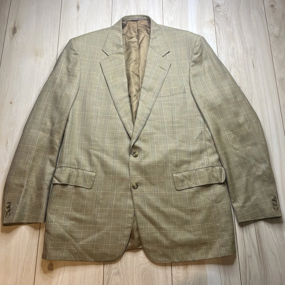 Chester Barrie Glen Plaid Knit Tweed Blazer Wool Made In England Mens Size 44L - Image 1 of 4