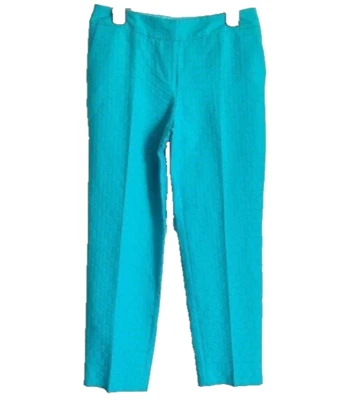 Boden Womens Bistro Jacquard Crop Pant Size 6 Long Blue Coastal Beach Preppy NWT - Image 1 of 4