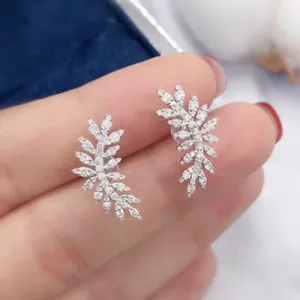 Fashion Cubic Zircon 925 Silver Filled Stud Earring Women Wedding Party Jewelry - Picture 1 of 35