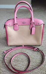 Coach 拼色斜挎包粉红色包和女士手提包| eBay