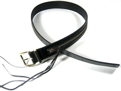 Cinturón Rebecca Minkoff Negro Cuero Genuino Cremallera Borla Mango Pequeño Foto 1 de 2