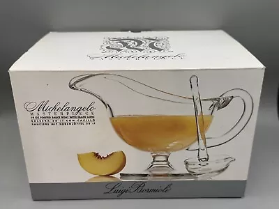 Michaelangelo Obra Maestra Luigi Bormioli 19oz Salsa con Pies Gravy Boat Cucharón NUEVO Foto 1 de 2