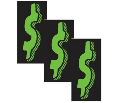 PEGATINAS PARABRISAS DISTRIBUIDOR DE AUTOMÓVILES CALCOMANÍAS DE VINILO GRANDE NÚMERO 3 PAQUETES VERDE NEGRO Foto 1 de 2