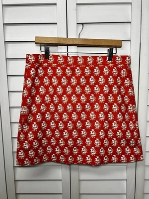 J. Мини-юбка с цветочным принтом из хлопка с подкладкой женская размер 12 оранжевый коралл - Изображение 1 из 4