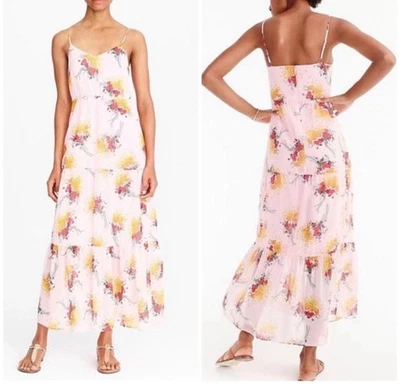 Maxi Vestido para Mujer J.Crew en Niveles Talla 2 Rosa Floral Sunburst Boquet Pastel Caprichoso Foto 1 de 4