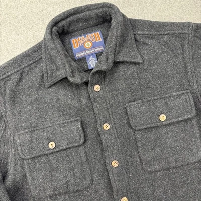 Vintage Duluth Trading Co Wool Blend Shirt Jacket Mens Medium Charcoal Gray - Image 1 of 4