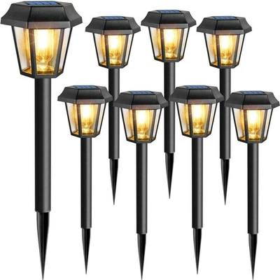 8 Pack Solar Garden Lights Outdoor Waterproof Landscape LED Lights Pathway Yard - Image 1 of 4
