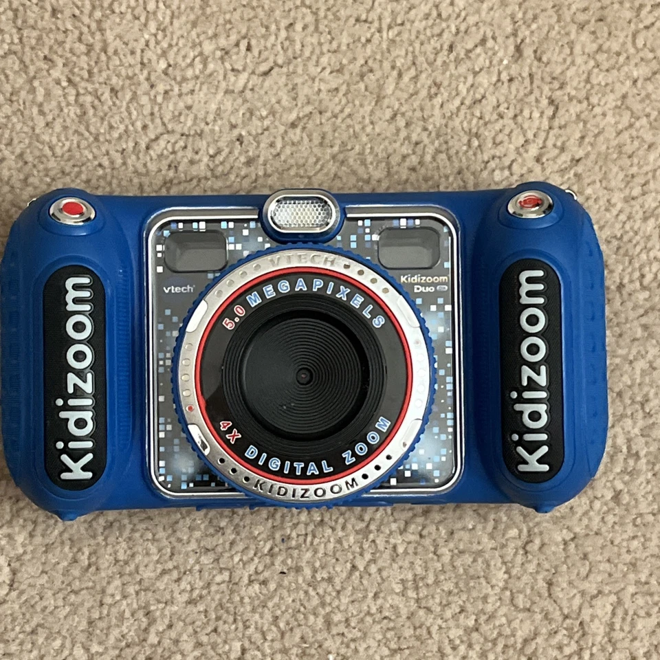 Cámara VTech KidiZoom Duo DX en azul fácil agarre niños fotógrafo  Foto 1 de 2