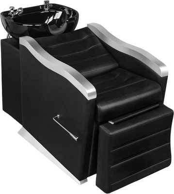 Juego de tazón y silla de champú unidad de lavado a contracorriente con reposapiés ajustable ergonómico nuevo Foto 1 de 4