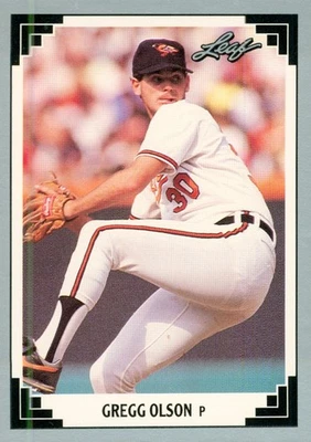1991 Leaf Gregg Olson 519 Orioles - Image 1 of 2
