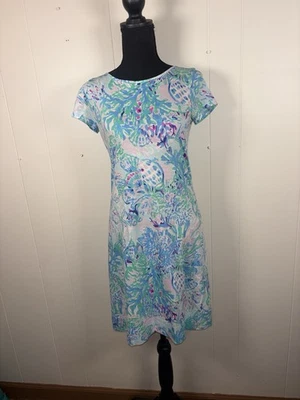 Vestido Lilly Pulitzer Xs Marlowe en Tinte Amatista Craysea Manga Corta Foto 1 de 4