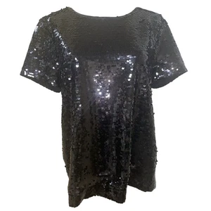 J.CREW Size Medium Sequin embellished short-sleeve t-shirt - Picture 1 of 10