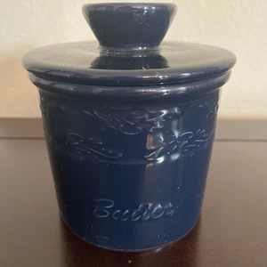 Butter Crock - French Butter Keeper, Ceramic Crock Blue - Picture 1 of 5