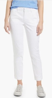 Pantalones chinos Caslon para mujer blancos elásticos tiro medio hasta el tobillo talla 14 nuevos con etiquetas Foto 1 de 4
