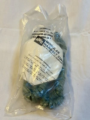 Vintage Adirondack Wire and Cable, Coiled Telephone Handset Cord, Green, NEW - Image 1 of 4